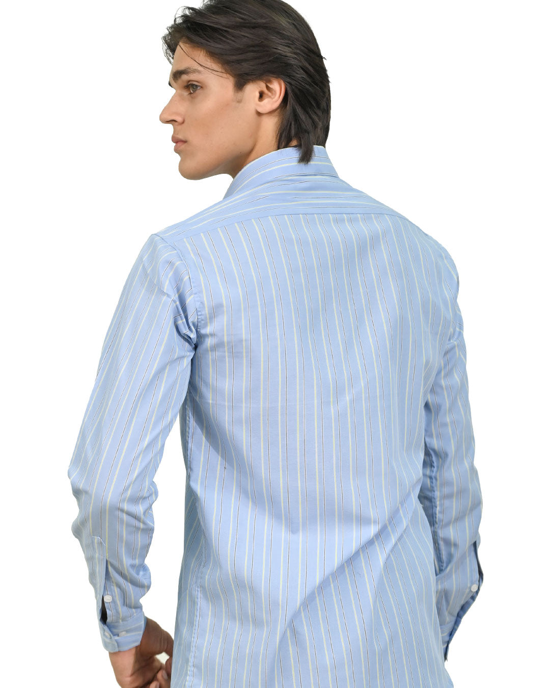 Sky Blue & White Striped Shirt