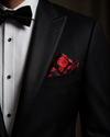 Noir Rose Silk Pocket Square