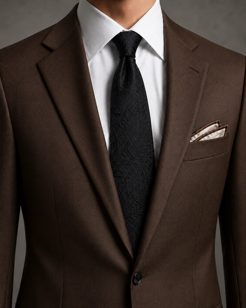 Torino Noir Shadow Paisley Tie