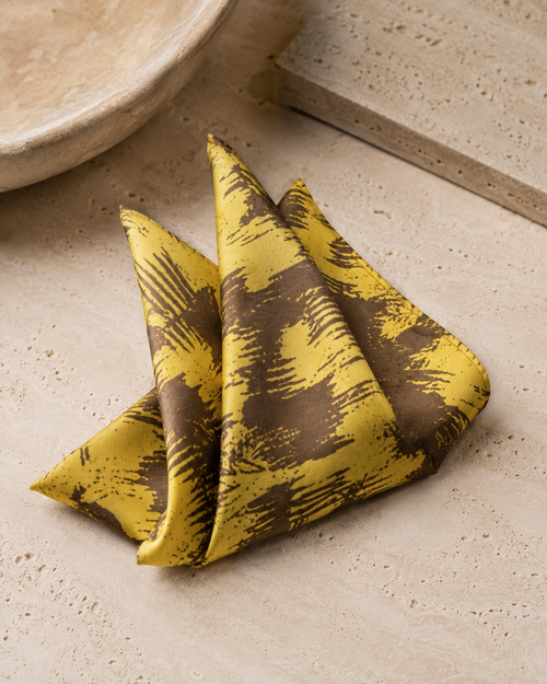 Aureo Abstract Silk Pocket Square