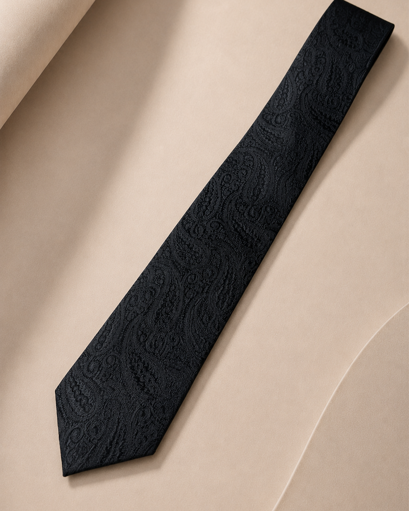 Torino Noir Shadow Paisley Tie