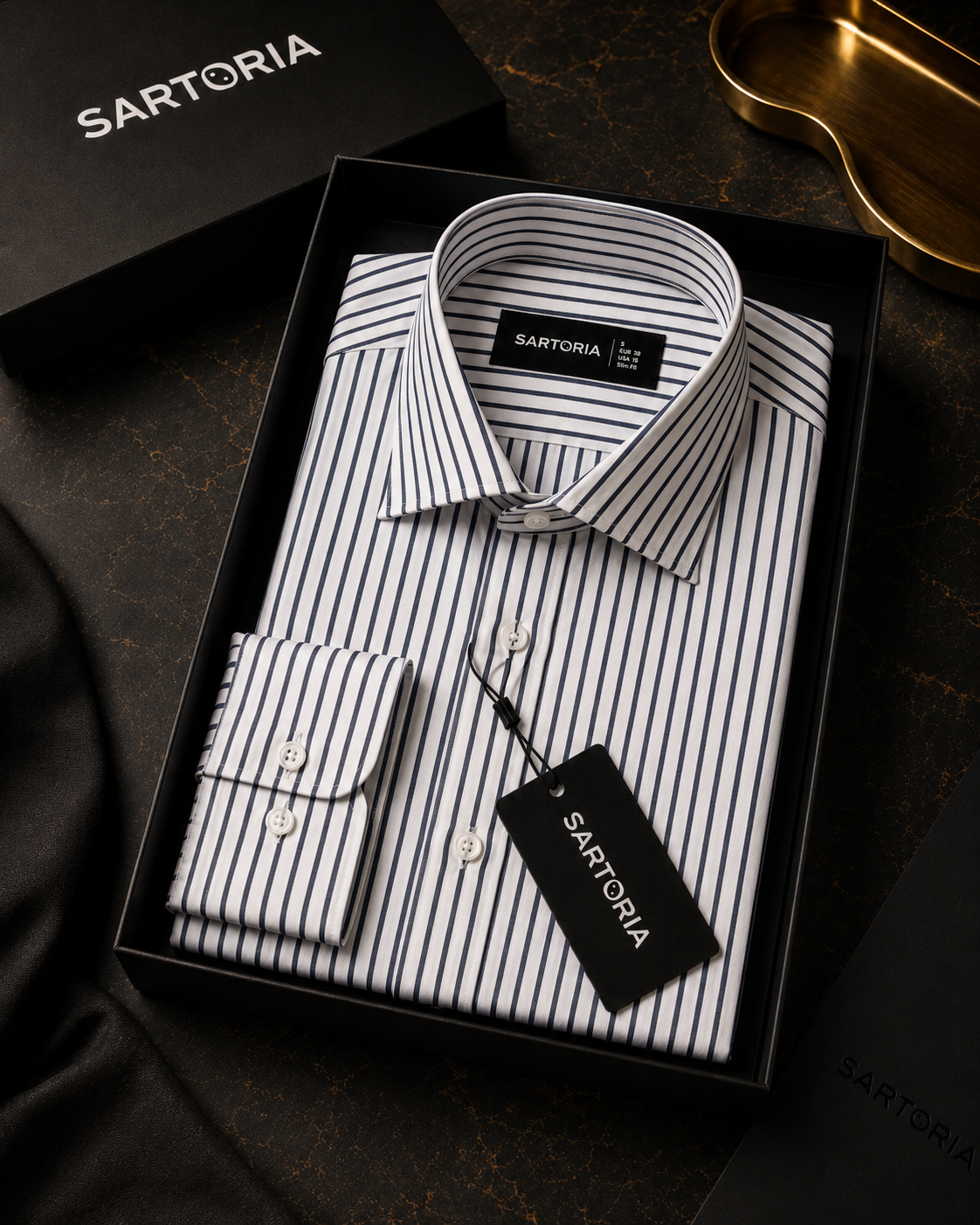 The Milano Noir Banker  Stripe Shirt