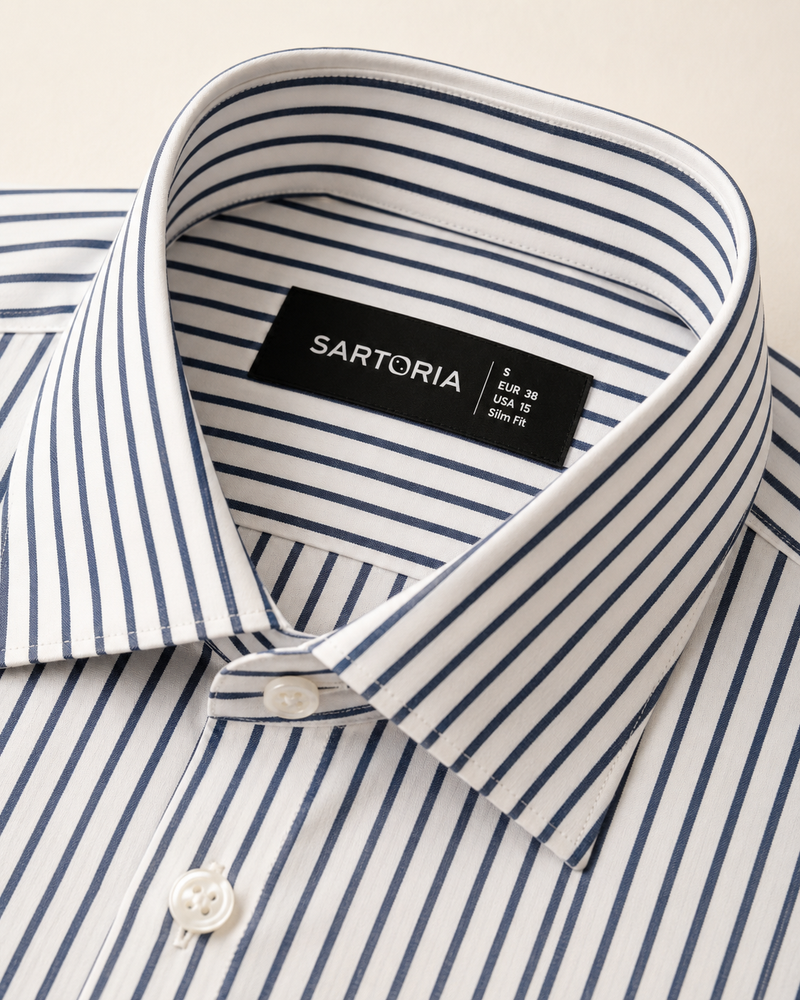 Milano Noir Banker Stripe Shirt