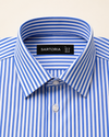 Genova Royal Blue Pencil Stripe Shirt