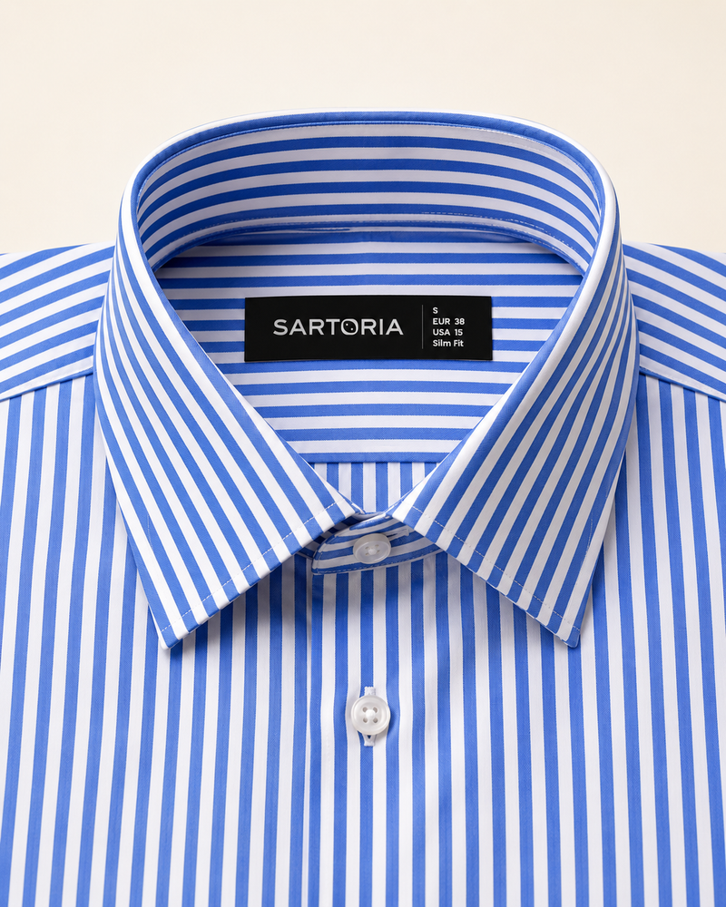 Genova Royal Blue Bengal Stripe Shirt