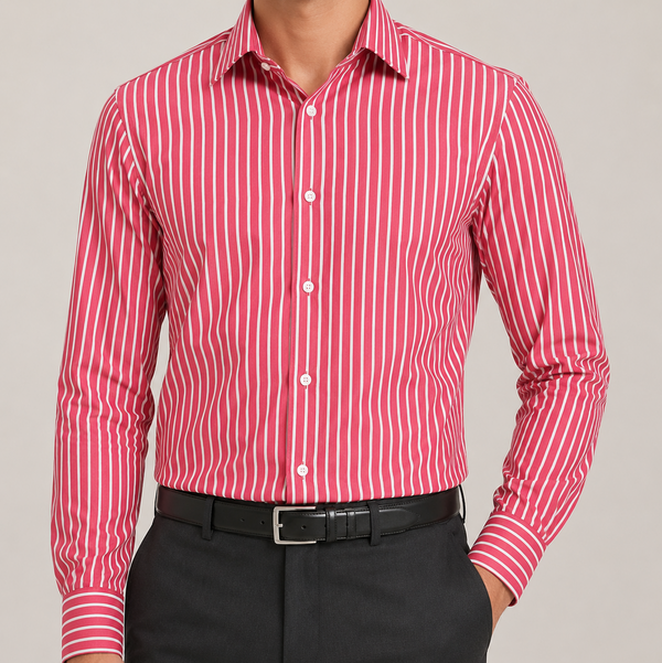 Verona Crimson Candy Stripe Shirt