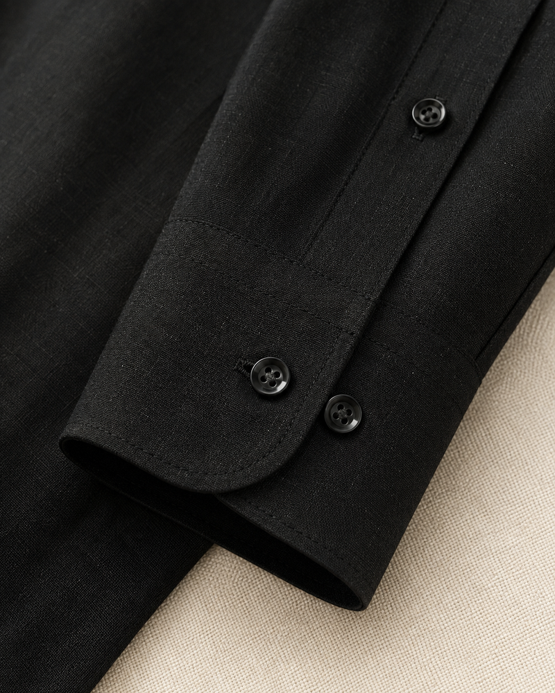 Etna Black Linen Shirt