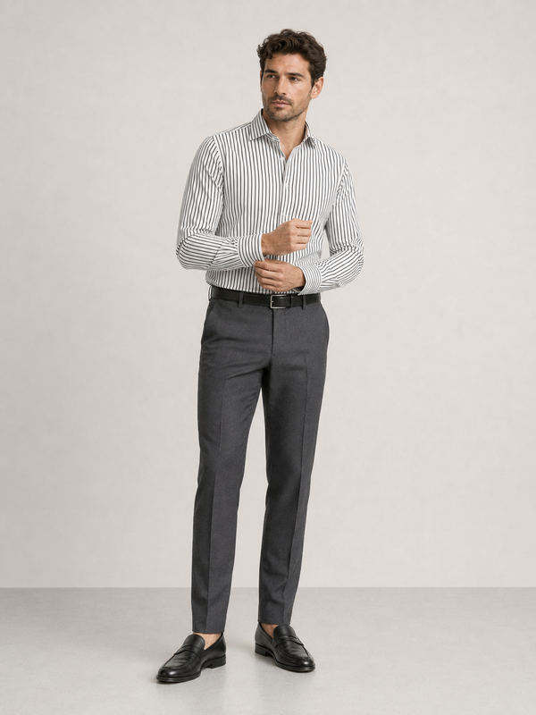 Milano Noir Banker Stripe Shirt