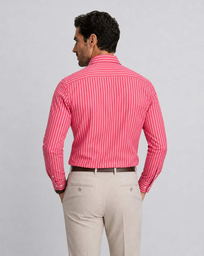 Verona Crimson Candy Stripe Shirt
