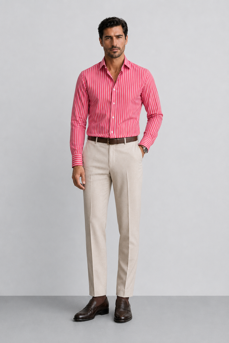 Verona Crimson Candy Stripe Shirt