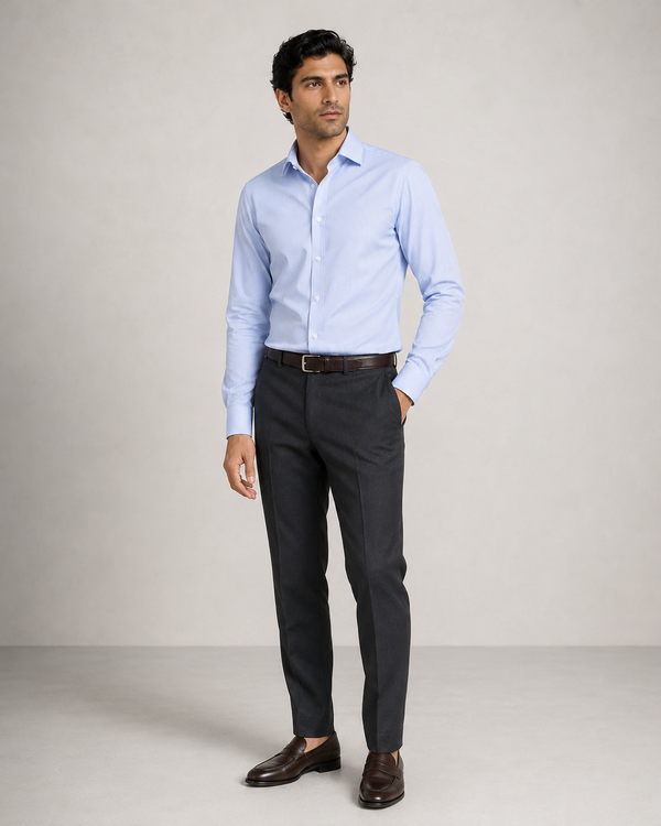 Cortina Ice Blue Pinstripe Shirt