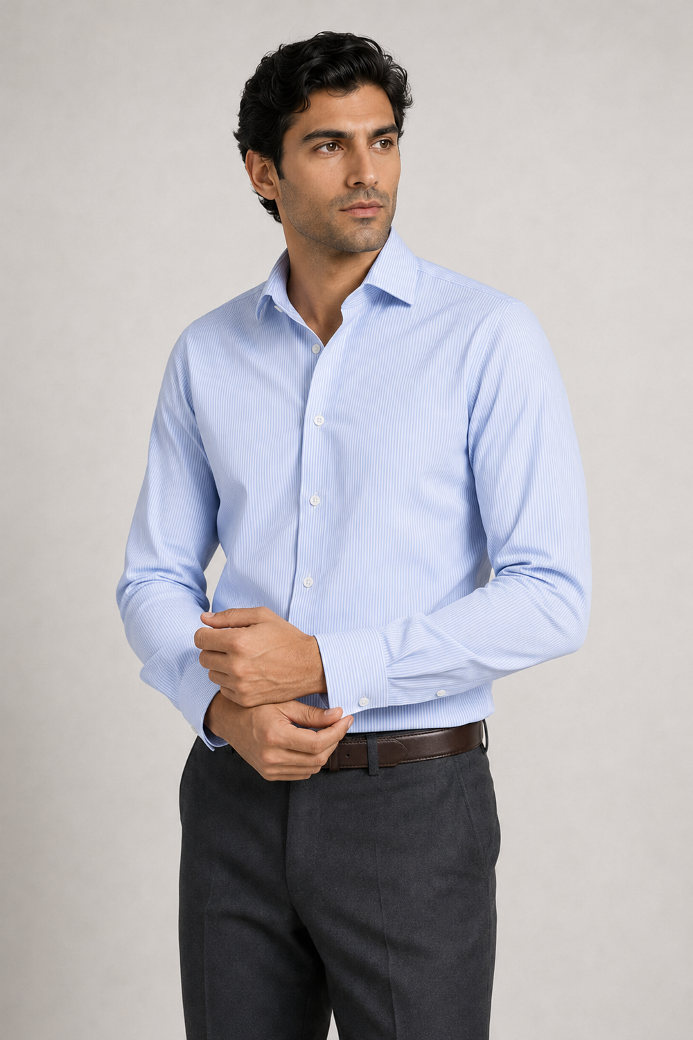 Cortina Ice Blue Pinstripe Shirt