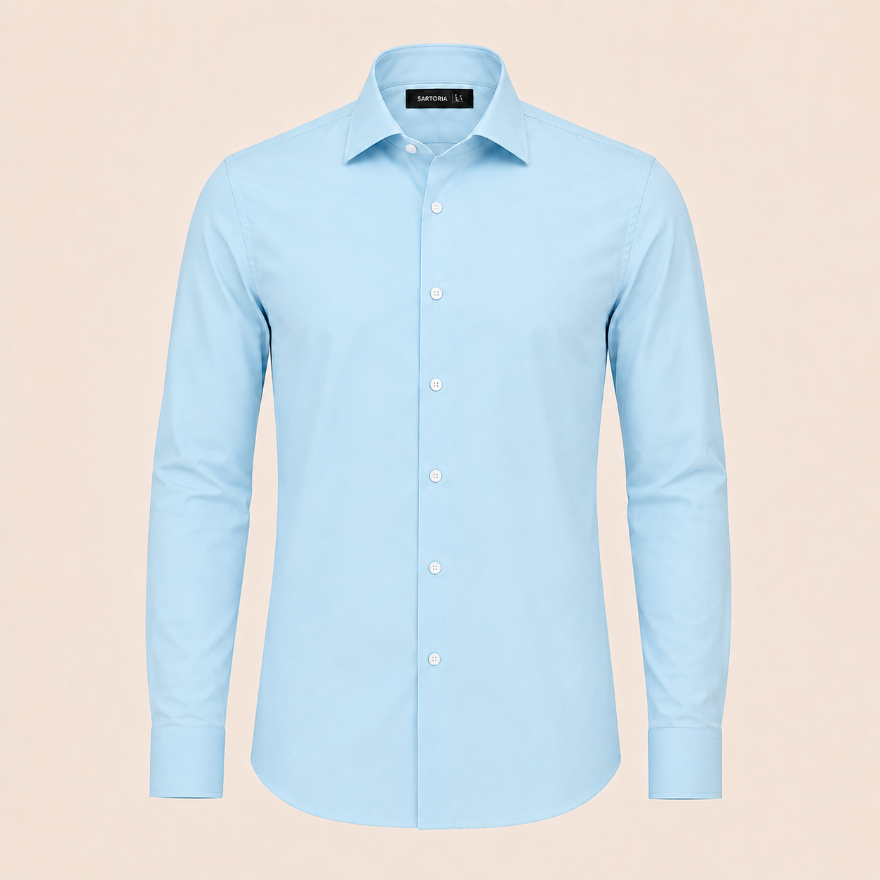 Plain Blue Cotton Formal Shirt