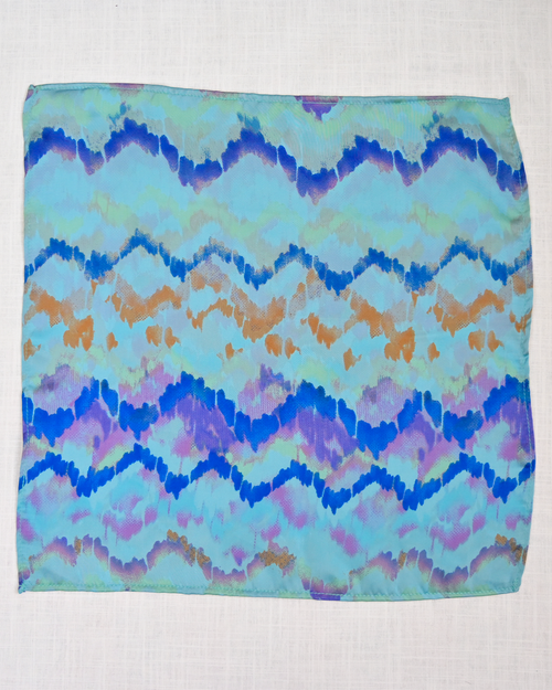Aqua Mirage Silk Pocket Square