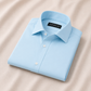 Plain Blue Cotton Formal Shirt