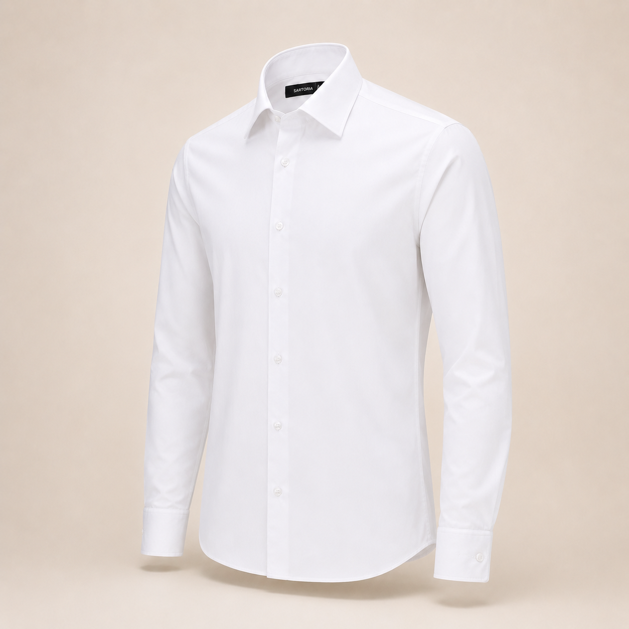 Self Lining White Cotton Shirt