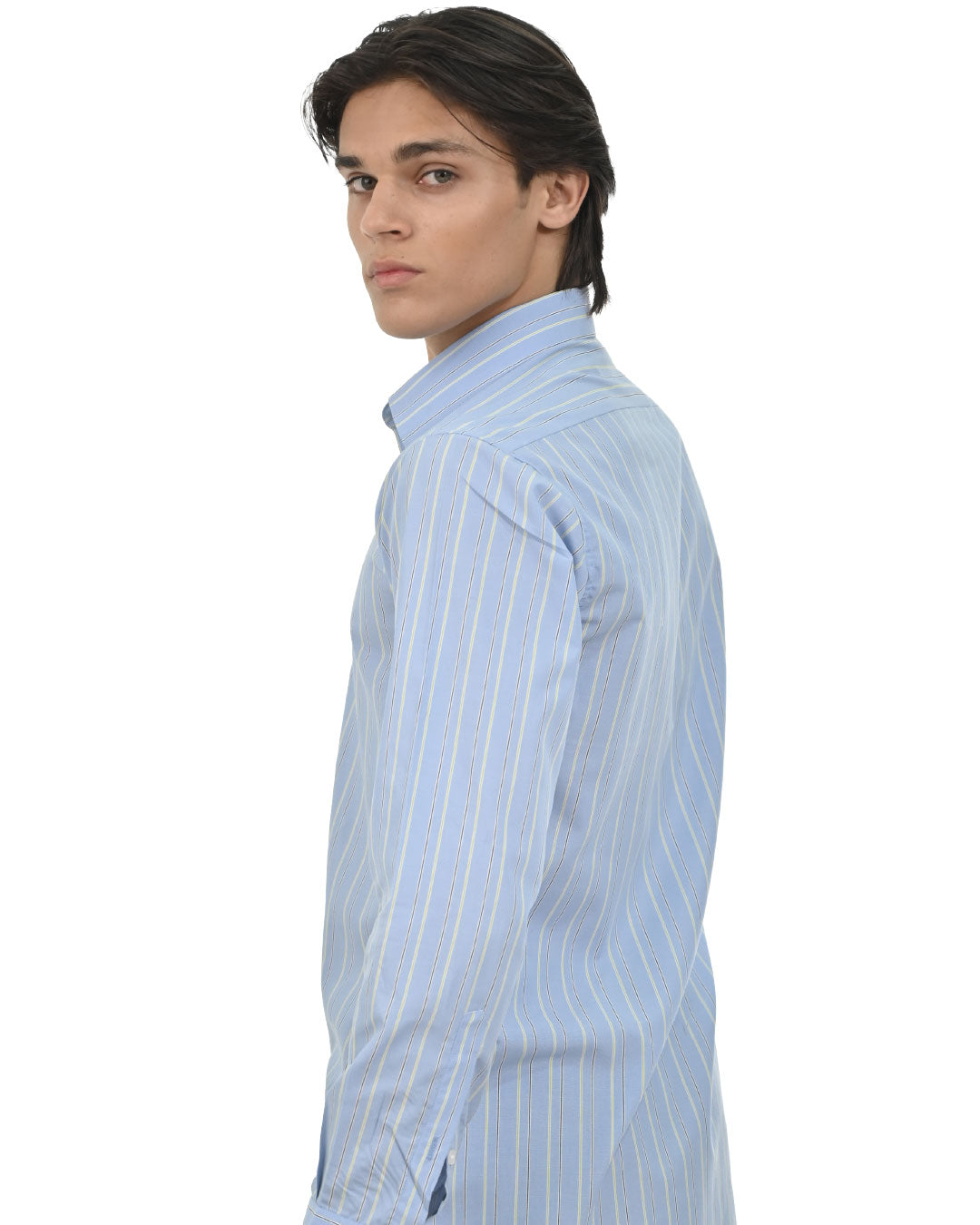 Sky Blue & White Striped Shirt