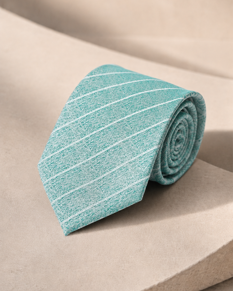 Como Aqua Striped Jacquard Tie