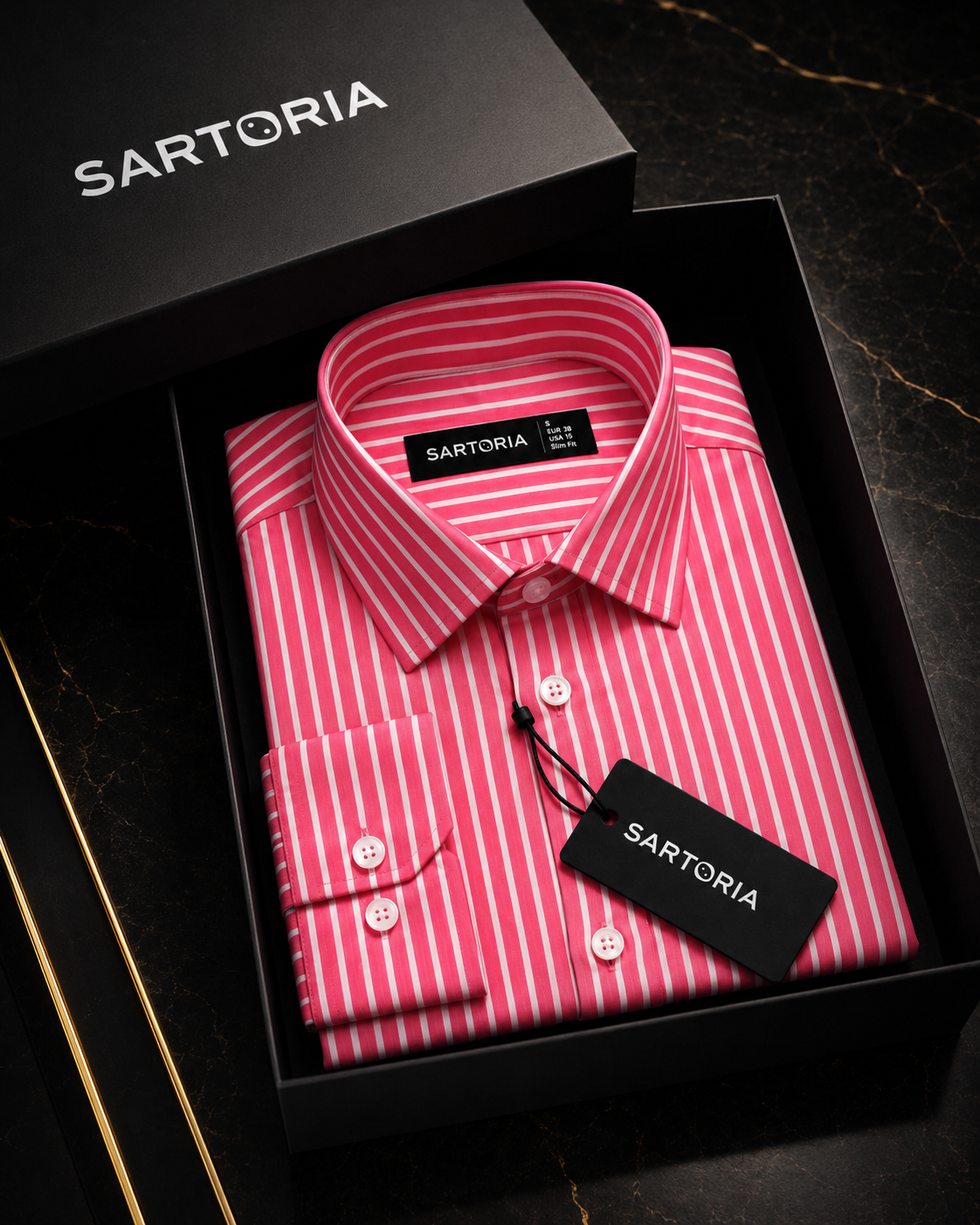 The Verona Crimson Candy  Stripe Shirt