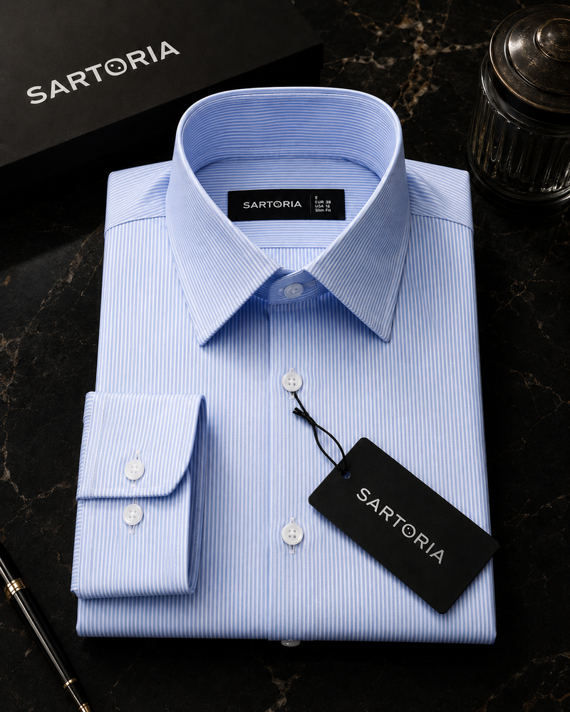 Cortina Ice Blue Pinstripe Shirt