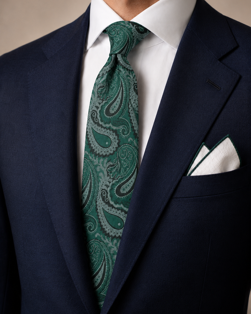 Verde Paisley Jamawar Tie