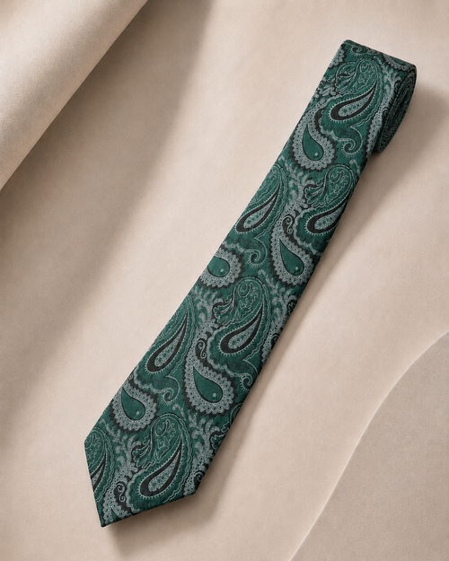 Verde Paisley Jamawar Tie
