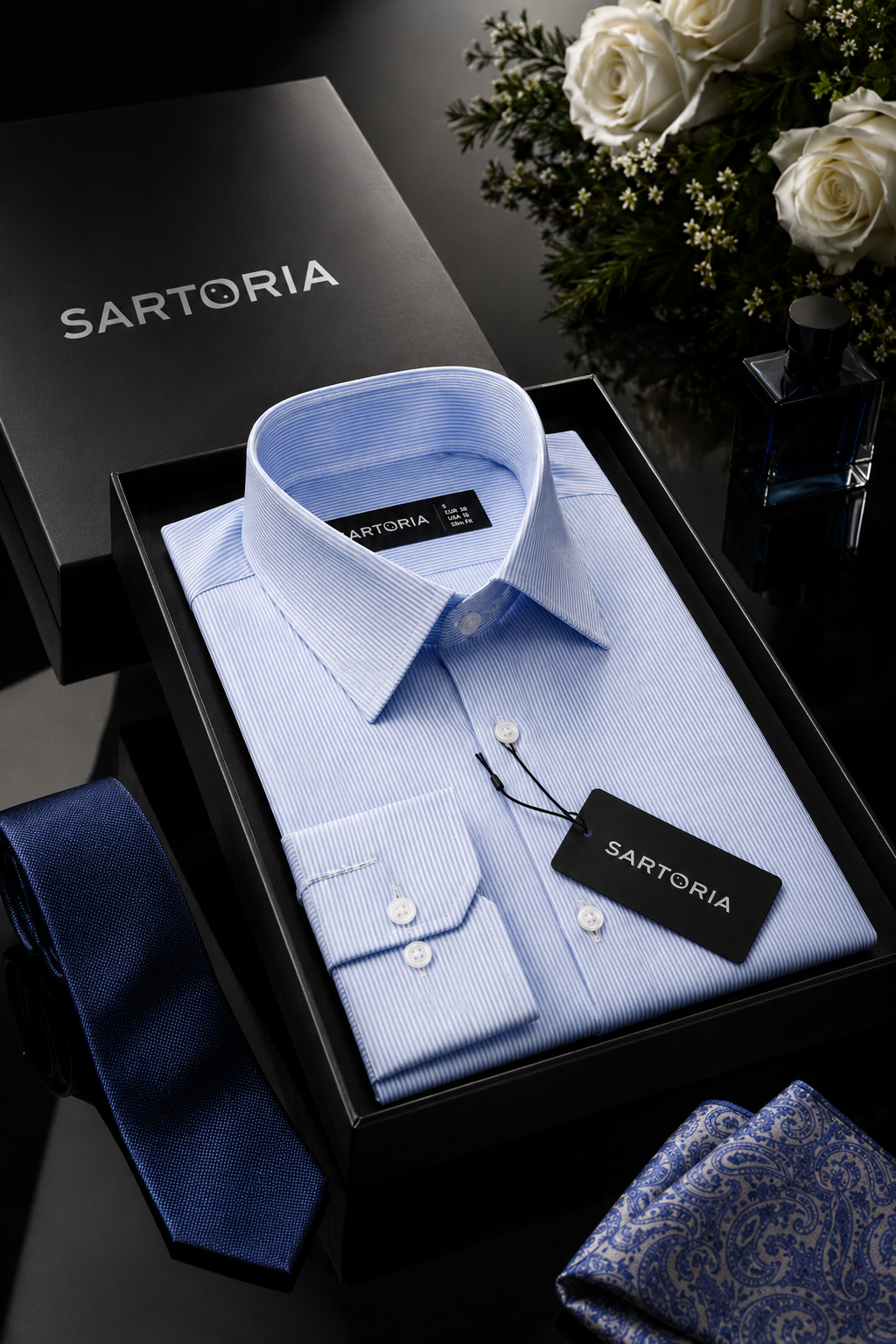 The Cortina Ice Blue  Pinstripe Shirt