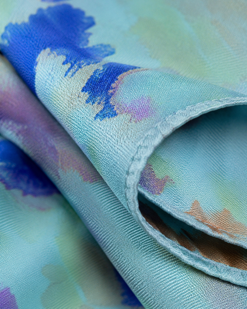 Aqua Mirage Silk Pocket Square