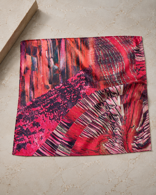 Rosso Abstract Silk Pocket Square