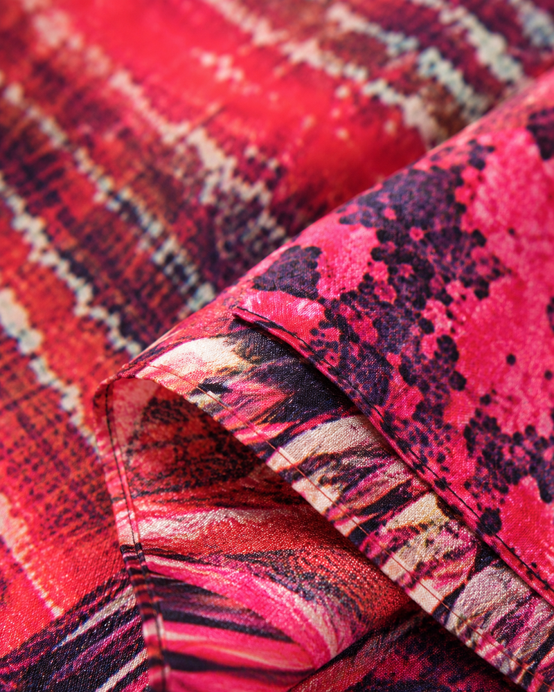 Rosso Abstract Silk Pocket Square