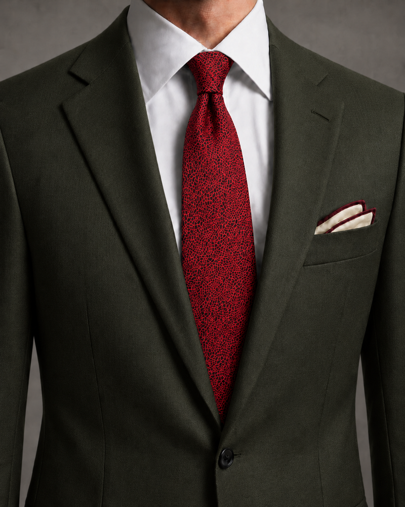 Rosso Nero Textured Statement Tie