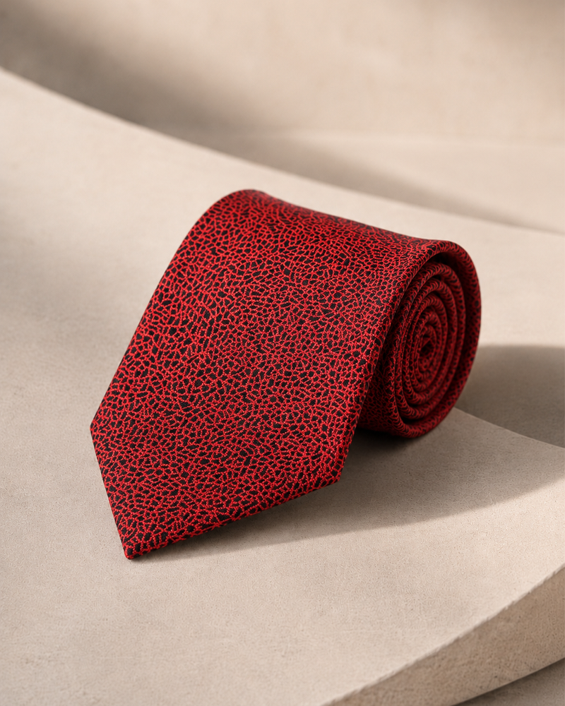 Rosso Nero Textured Statement Tie