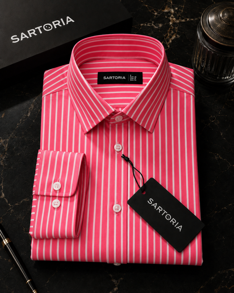Verona Crimson Candy Stripe Shirt