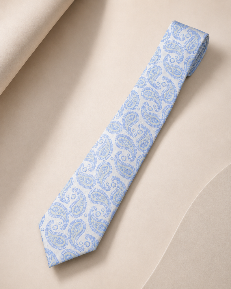 Capri Sky Jamawar Paisley Tie