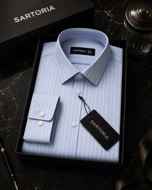 Amalfi Sky Pencil Stripe Shirt
