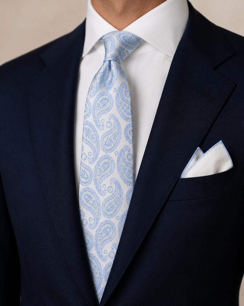 Capri Sky Jamawar Paisley Tie