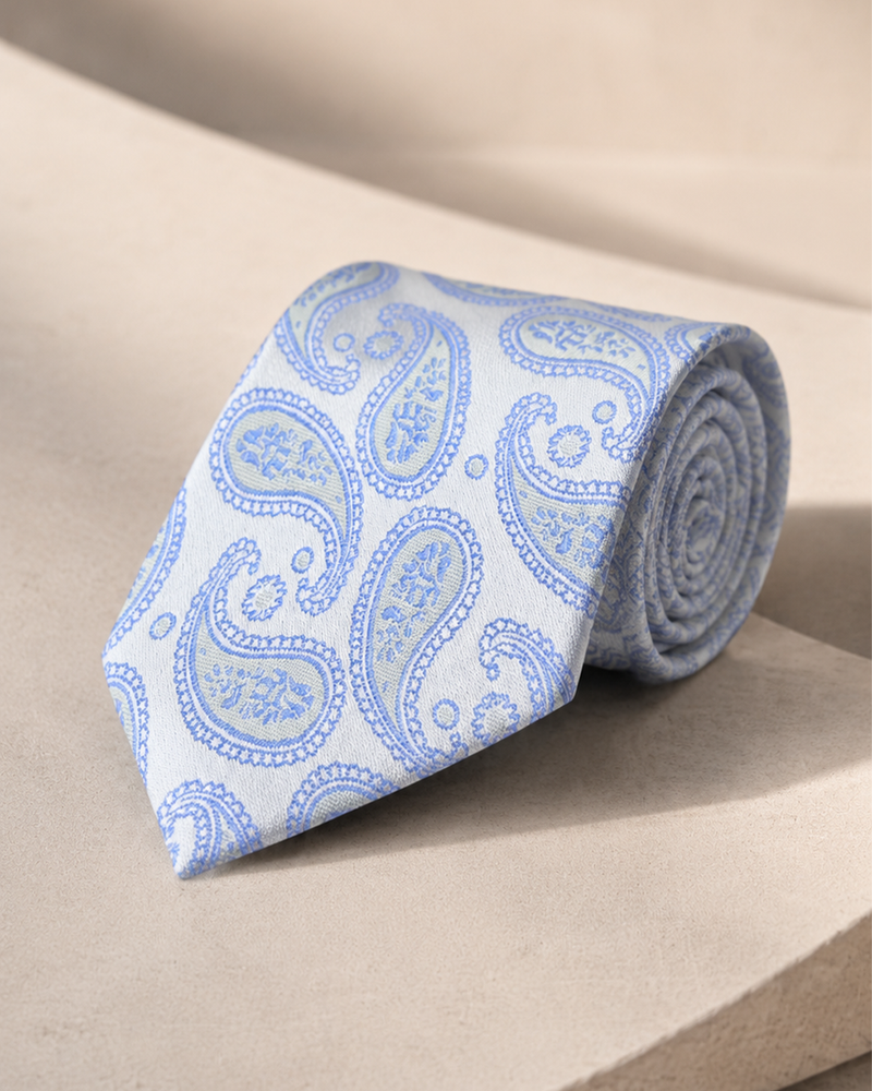Capri Sky Jamawar Paisley Tie