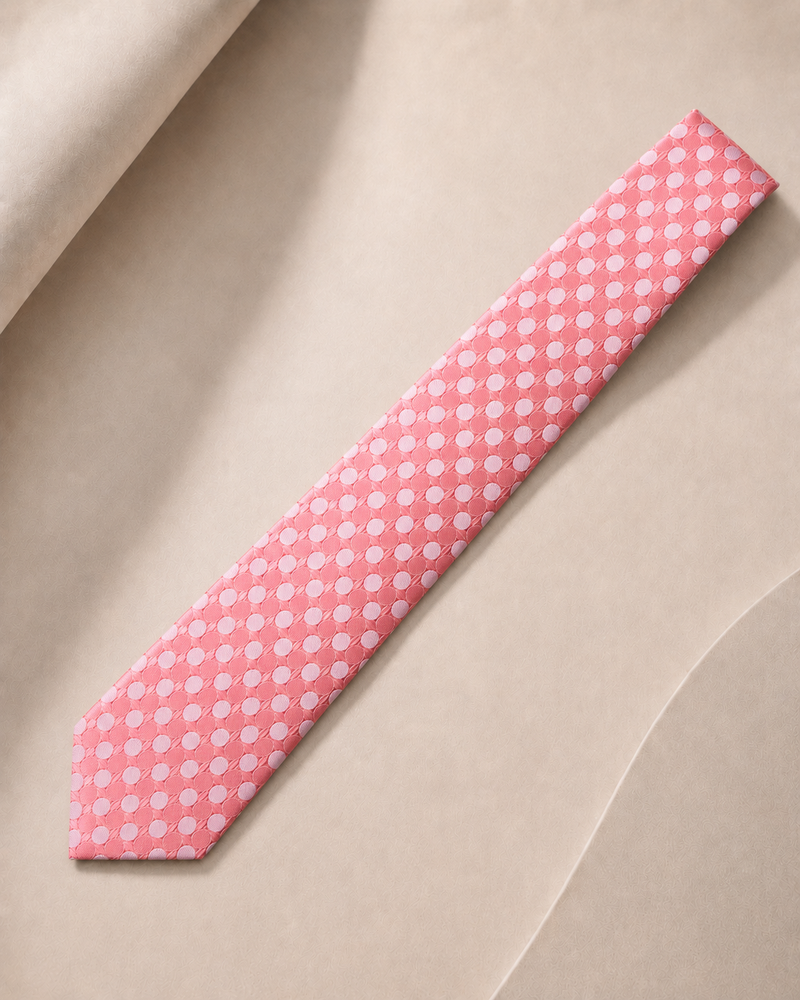 Palermo Coral Dot Jacquard Tie