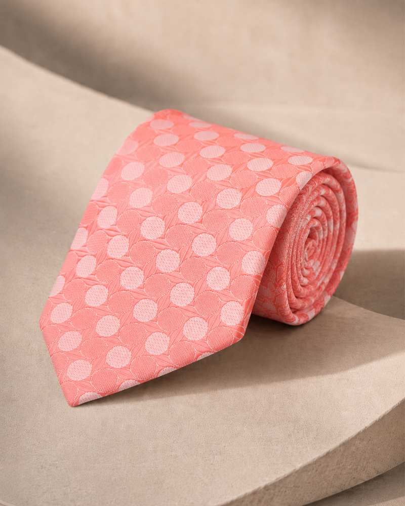 Palermo Coral Dot Jacquard Tie
