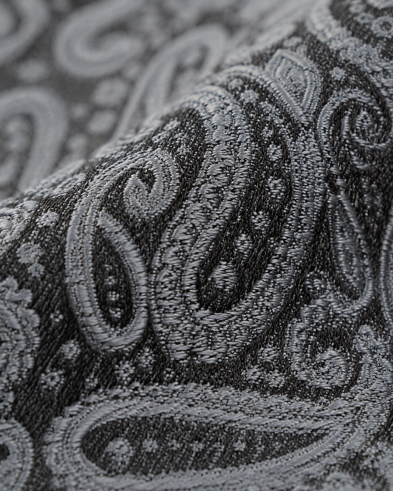 Roma Charcoal Tonal Paisley Tie